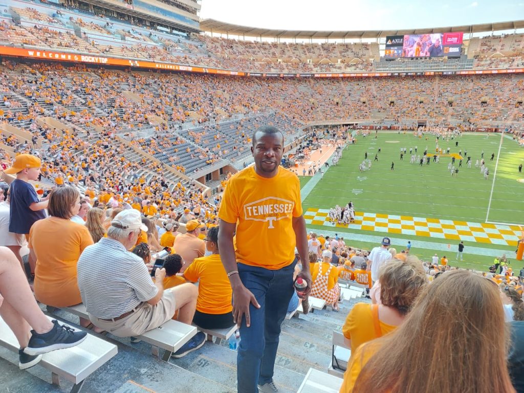 Lubembe pictured at a UT football game. 