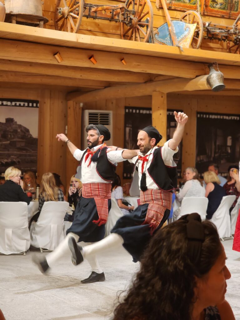 Two men are dancing.