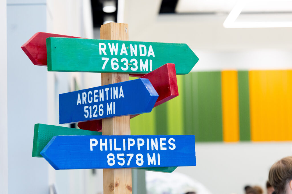 International country signage at the Smith Center International Showcase at the ANR Building on September 10, 2026. Photo by Raffe Lazarian / UTIA