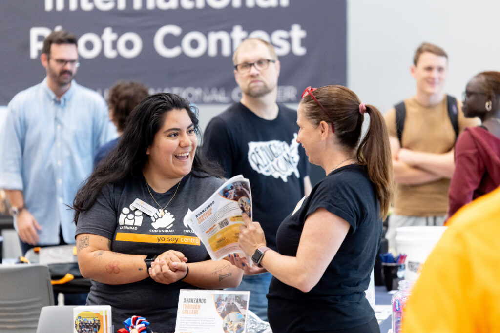 Students and guests learn about the Smith Center’s offerings at the Smith Center International Showcase at the ANR Building on September 10, 2026. Photo by Raffe Lazarian / UTIA