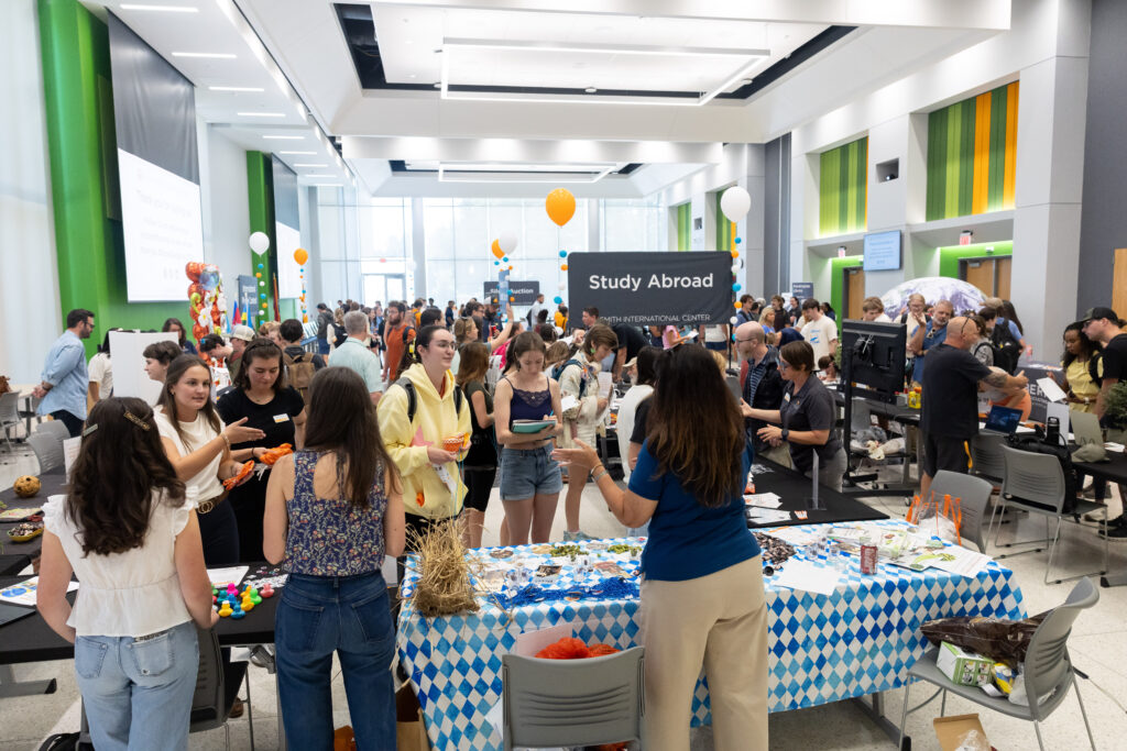 Students and guests learn about the Smith Center’s offerings at the Smith Center International Showcase at the ANR Building on September 10, 2026. Photo by Raffe Lazarian / UTIA