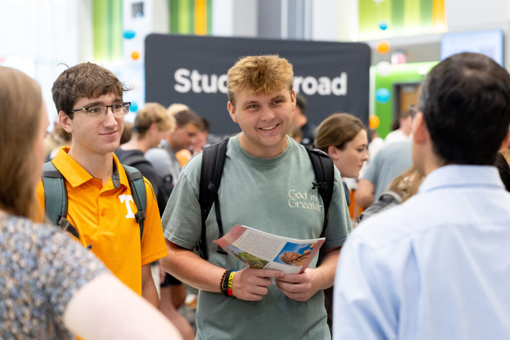 Students and guests learn about the Smith Center’s offerings at the Smith Center International Showcase at the ANR Building on September 10, 2026. Photo by Raffe Lazarian / UTIA